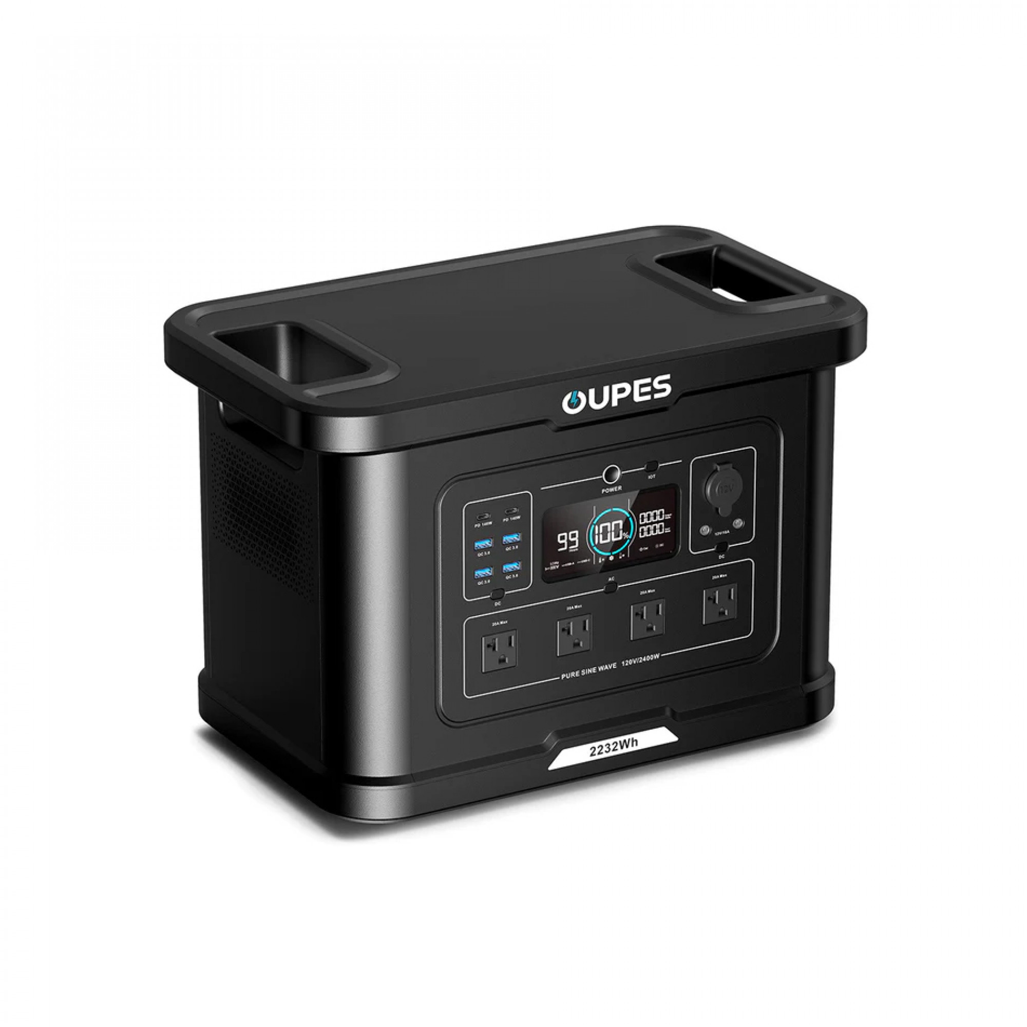 Портативна зарядна станція OUPES S024 (2400W/2232Wh, LiFePO4, швидка зарядка)